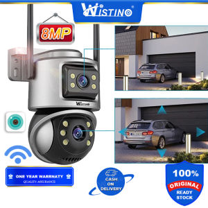Wistino icsee 4K Dual Lens Wifi PTZ Camera Outdoor 2 Way Audio Wireless CCTV Security Surveillance Camera Auto Tracking IP Cam XMEYE
