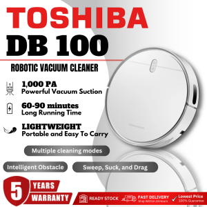 💥𝟏.𝟏 𝐍𝐞𝐰 𝐘𝐞𝐚𝐫 𝐒𝐚𝐥𝐞𝐬💥 Toshiba DB100 / F5 3-in-1 Smart Robotic Vacuum Cleaner with HEPA Filter 2000PA Strong Suction and Multiple Cleaning Modes – Automatic Floor Carpet and Pet Hair Cleaning ( 5-Year Warranty )