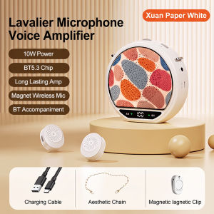 Wireless Voice Amplifier Portable Bluetooth Speaker Dual Magnetic Microphone 3‑inch DSP Noise Reduction 25H Long Battery Life for Teacher Tour Guide Coach Meeting