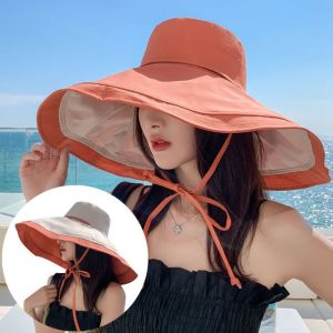 SGFDD Anti-Ultraviolet Women Fisherman Hat Double-Sided Foldable Sun Protection Hat Simple Outdoor Wide Brim Sun Hat Summer