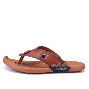 Sandal Pria Sandal Kulit Sandal Jepit Sandal Rumah Sandal Santai Pria Sepatu Keren Outdoor Olahraga 040