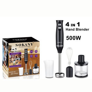 4-in-1Manual Mixer Immersion Blender 500W Handheld Cooking Stick Mixer Processor