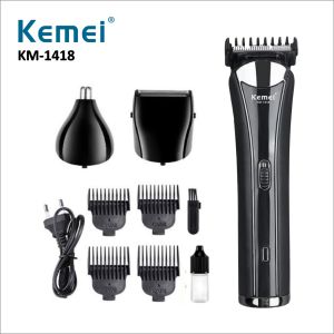 KEMEI KM 1418 Cukuran 3in1 Alat Cukur Rambut Jenggot Kumis Hidung Elektrik Tanpa Kabel