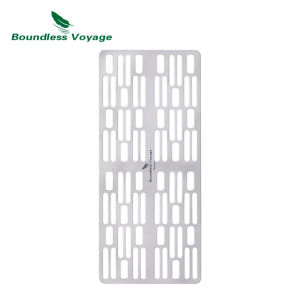 Boundless Voyage แคมป์ปิ้งย่างแผ่นถ่านบาร์บีคิวย่างไทเทเนียมก๊าซย่างสำหรับปิกนิกกลางแจ้งชายหาดบาร์บีคิว2มิลลิเมตรความหนา