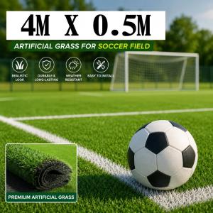 4M Wide Artificial Grass Carpet Premium Synthetic Turf Lawn Roll Soft Waterproof Easy Maintenance | Suitable for Garden Balcony Patio Playground Pet Area Home Decoration & Outdoor Landscaping