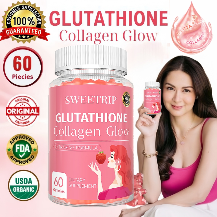 is glutathione collagen glow fda approved Glutathione Collagen Glow Gummies Anti-Aging Whitening Beauty Skin Dietary  Supplement 60pcs