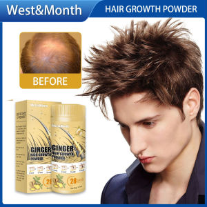 West Month Ginger Hair Powder Hair Care Nourishes Hair Roots to Stimulate Hair Follicles Ginger Paste Hair Care Spray Growth Nutrient Solution Hair Repairs Damage Care Conditioner Soft Silky Shiny Healthy
