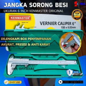 Sigmat Besi Jangka Sorong Original Kenmaster Vernier Caliper jangka Sorong 6 inch / Kenmaster Sigmat 6 Inch Vernier Caliper Besi Jangka Sorong / Kenmaster Sigmat 6inch 0.02 mm / Sketmat 6 inch 0.02mm / jangka sorong 0-150mm / Kenmaster Sigmat 6” (Box Plas