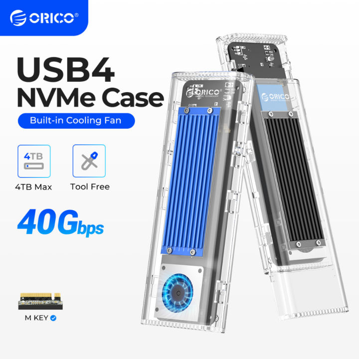 Orico 40gbps usb4 m 2 nvme ssd enclosure with cooling fan m2 nvme case