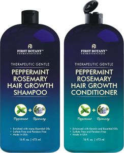 Botany Peppermint Rosemary Hair Regrowth and Anti Hair Loss Shampoo and Conditioner Set - Daily Hydrating ifying Volumizing Shampoo and Fights Dandruff For Men and Women 16 fl oz x 2