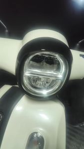 MIO FAZZIO HEADLIGHT COVER GLOSSY HYDRO-DIP CARBON TRIM GARNISH FOR MIO FAZZIO SCOOTER