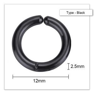 【Fast Shipping】 Earrings Without Ear Holes Women Men Punk Hoop Earrings Black Clip-On Earrings Stainless Steel Female Mens Jewellery