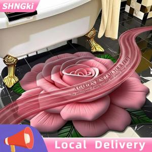 SHNGki New Flower Carpet Special-shaped Soft Peony Floor Mat Durable 40x40cm Non-slip Absorbent Bathroom Floor Mat