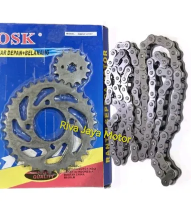 Gear Belakang + Gir Depan + Rantai Suzuki Smash Lama New Smash Titan Shogun 125 R Sp 35t-14t 36t-14t 45t-12t 45t-13t 428-104 428-120 Gear Set Gir Set
