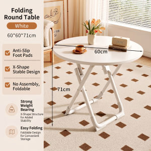 Folding Table Round Table Balcony Table Folding Table For Camping Study Table Foldable Small Family foldable dining table Nordic Coffee Table Household Negotiation Table