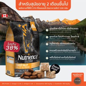 【2.27kg】อาหารสุนัข Nutrience Subzero เกรดโฮลิสติกผสมเกล็ดฟรีซดราย เกรนฟรี โปรตีนสูง