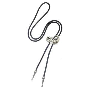 Metal Scorpion Animal Pendant Bolo Tie Western Cowboy Outfit Vintage Leather Cord Rodeos Necktie Necklace for Men Women