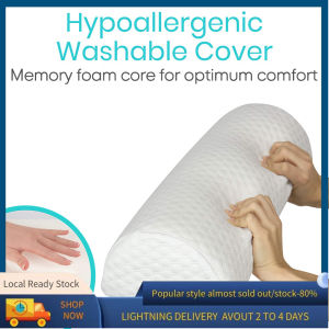 【UniHey】Bolster Pillow Memory Foam Lumbar Leg Support Knee Pillow Side Sleeper Back Leg Pain Relief