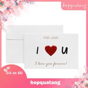 Thiệp Quà Tặng Kèm Thư 3D Hình Trái Tim Tình Yêu Sáng Tạo