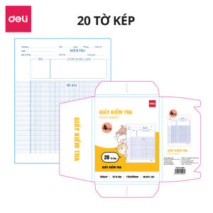 Giấy Kiểm Tra Deli Ô Ly/ Kẻ Ngang/ Kẻ Chấm 15/25/30 Tờ Dành Cho Học Sinh Cấp 1 2 3