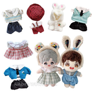 Doll Clothes for 20cm Idol Dolls Accessories Plush Dolls Clothing Sweater Cardigan Stuffed Toy Outfit for Star Cotton Dolls