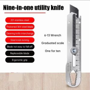 Pisau Cutter Stainless 9IN1 Multifungsi - Ctshop