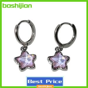 bashijian Gothic Cute Dream Fairy Moonlight Stone Star Pendant Earrings For Egirl Y2K EMO 2000s Harajuku Goth Vintage Jewelry Accessories