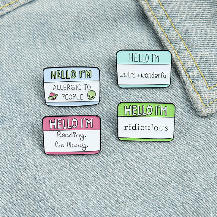 4 Styles Funny Dialogue Quote Enamel Pins Custom Humor Brooches Lazada