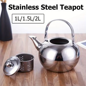 Stainless Steel Tea Kettle with Strainer Removable Lightweight Infuser Coffee Fast Boil for Kitchen