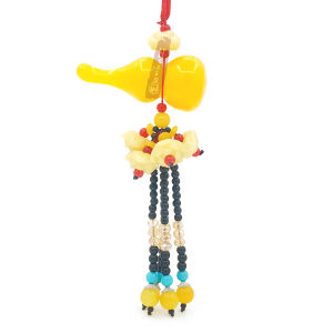 Dây treo xe Hồ Lô Chuỗi Bông Sen Trắng - Phụ kiện phong thủy trang trí nội thất trong xe nhà cửa của bạn