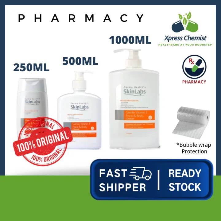 DHS SKINLABS GENTLE VITAMIN E FACE & BODY CLEANSER 250ML | 500ML ...