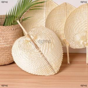 [COD] dgheg Pushan Arts Hand Made Fan Peach Shaped Bamboo Fan Summer Cool Air Fan DIY