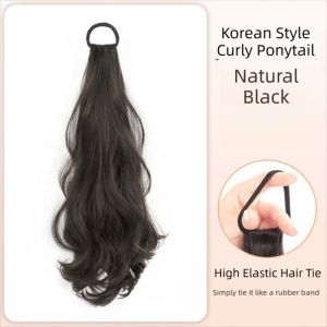 NBANLIKE with Rubber Band Synthetic Wig Ponytail High Elasticity Vitality Long Wavy Ponytail Hair Hair Accessories Heat Resistant Hair Band Hairpiece for Kids and Women