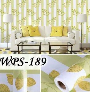 Wallpaper Sticker Dinding Tembok Stiker Dekorasi Ruang Tamu Kamar Tidur 3d Wps189 Daun Hijau Kuning