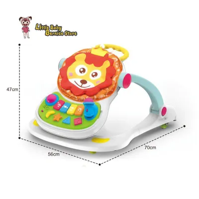 (SG INSTOCK) 4-in-1 Multi-Functional Baby Walker Musical Play Feed Station & Push Walker