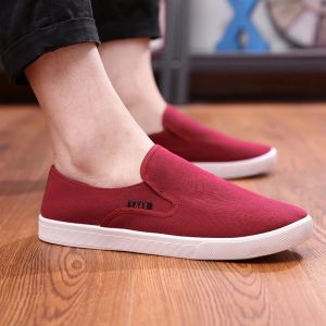 Spring MenS Flat Casual Shoes Male Breathable Comfortable Slip-On Canvas Shoes Fashion Soft Shoes Lazy Shoes Sneakers 4 Colors