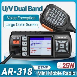 ABBREE AR-318 Mini Vehicle Mount Car Radio Station 128CH 10km 25W Dual Band VHF/UHF Mobile Radio Transceiver Car Walkie Talkie Upgrade of AR-218