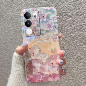 Phone Case Vivo V40 Pro V30 V29 V29e V27 Pro V27e V25 V23 Shiny Cherry blossoms Flower pattern soft silicone Phone Casing vivo V40 Phone cover