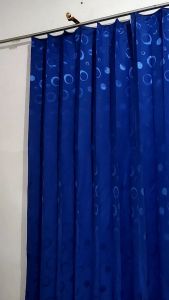 Gorden motif polkadot model plisket gorden pengait jendela dan pintu