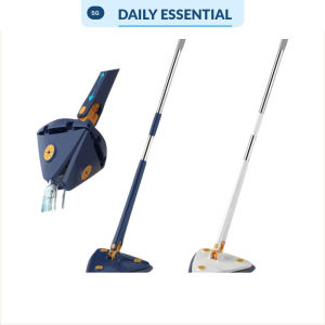 【DAILY ESSENTIAL】 Auto Water Squeezing Triangular Mop/360° Spinning Lazy Mop/Rotatable Adjustable Multipurpose
