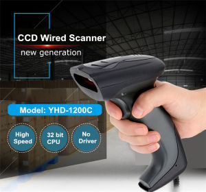 Máy quét mã vạch có dây cầm tay YHD 1200C 1D mẫu mới đọc mã vạch Barcode 1D dùng dây cắm cổng USB Máy tính Laptop