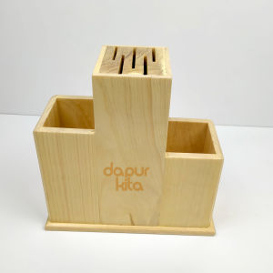 Tempat Pisau Dan Spatula Bahan Kayu Model 3 Box