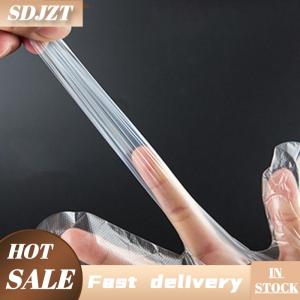 SDJZT 100pcs thực phẩm găng tay nhựa trong suốt Găng tay dùng một lần phụ kiện nhà bếp