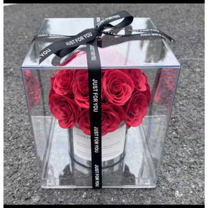 Acrylic Soap Bouquet Preserved Rose Hug Bucket Flower Gift Decor for Birthday Anniversary Present