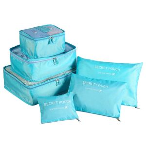 Travel Clothing Pouch Luggage Organizer Laundry Sleeves 6 In 1 Set Compact Storage Packing Bag Waterproof Travel Bag