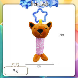 [Little B House] Newborn Animal Bed Hanging Rattle Handbells Infant Teether Squeaker Plush Toys 手抓摇铃棒 Rattle Bayi - BT38
