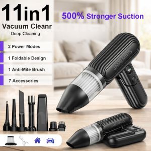11in1 Wireless Vacuum Cleaner 7.4V Foldable Anti Dust Mite 2 Suction Level Blowing&Vacuuming Portable Handheld Vacuum Cleaner For Car/Home/Sofa/Car Use