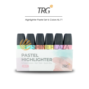 TRG Highlighter Pastel Set 6 Warna Colors HL-71 - Penanda Berwarna Textliner TRG