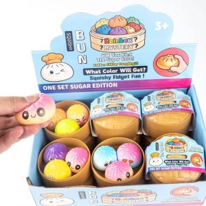 Dumpling Squishies Blow Bubbles Toy Dumpling Squishies Set with Steamer New Bubble-Blowing Squishies Stretchy Fidget Sensory
