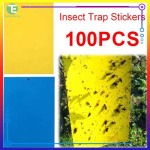 【New Arrival】 High-Efficiency Dual-Sided Sticky Traps for Garden Insects 100 Pack Pest Catchers for Aphids and Bugs